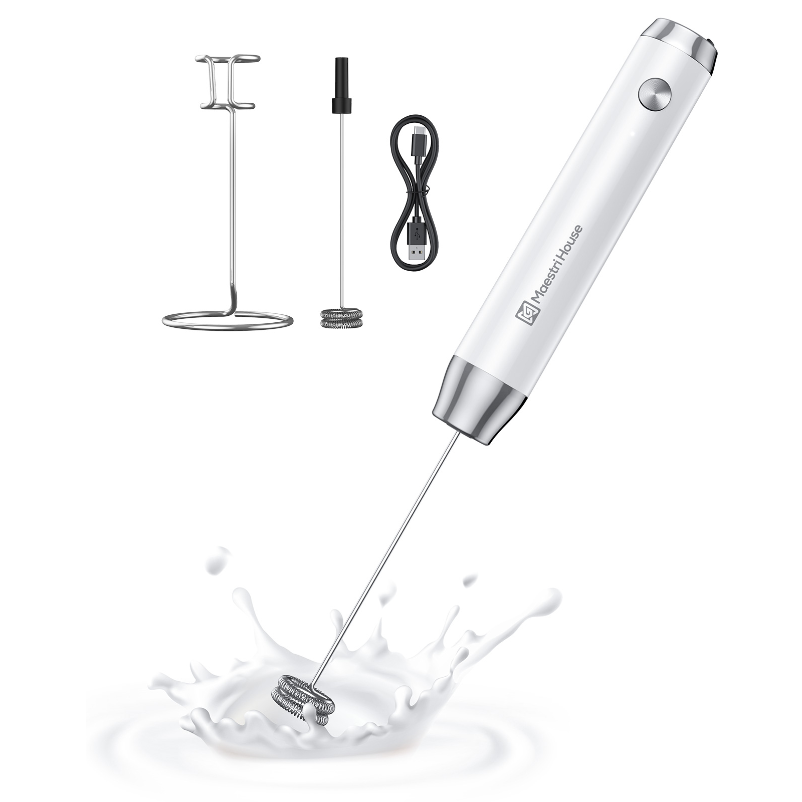  Handheld Milk Frother USB-C Rechargeable Electric